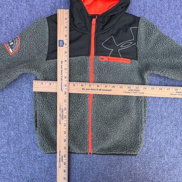 Under Armour Hooded Sherpa Fleece Jacket with Pockets Youth Size 6 Green - Picture 6 of 11